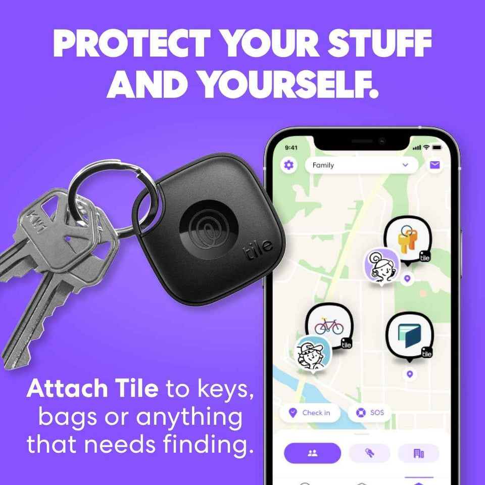 Tile by Life360 Mate - Bluetooth tracker for keys, bags, and more with phone finder and SOS alert