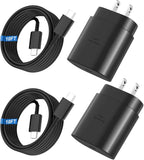 25w super fast charger type c compatible with samsung galaxy s series, 10ft long android type c cable 2pack