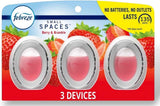 Febreze Bathroom Air Freshener, Odor-Fighting, Plug In Alternative, Air Fresheners for Home, Bathroom, & Kitchen, Closet Air Fresheners, Pet & Litter Box Odor Fighter, Refresh & Energize Scent, 4ct