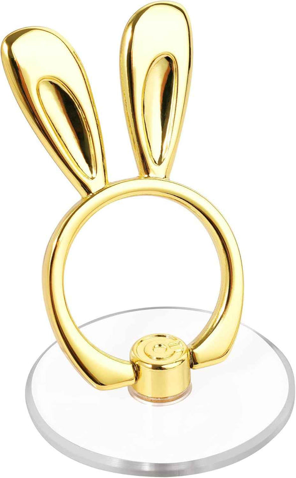 Cat Phone Ring Holder - EI Sonador Clear Cell Phone Ring Holder Transparent Stand Finger Grip (1 Silver + 1 Rose Gold Cat)