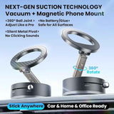 bisart vacuum magnetic car phone holder, rotatable, 96lbs suction cup mount, magsafe compatible, black