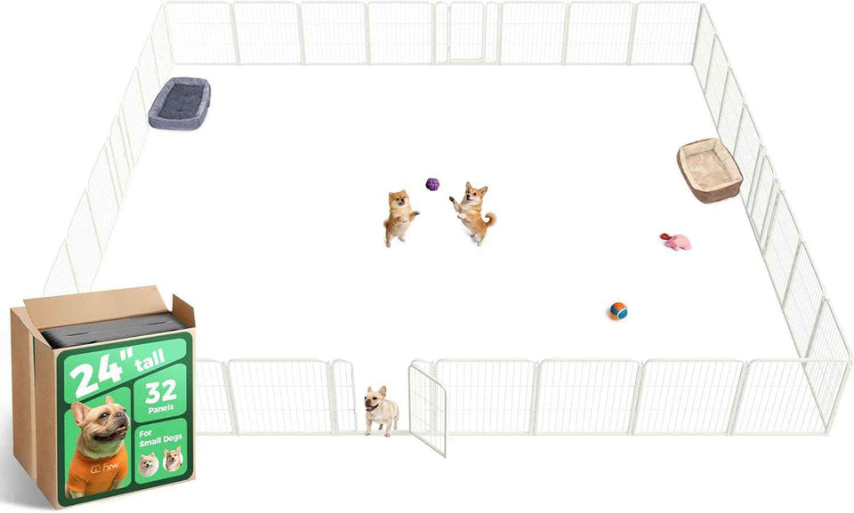 FXW Homeplus Unleashed Indoor Dog Playpen - Stress-Free and Safe Play, Heavy Duty 24 Inch 6 Panels Dog Pen for Puppy and Small Dogs, Black│Patented