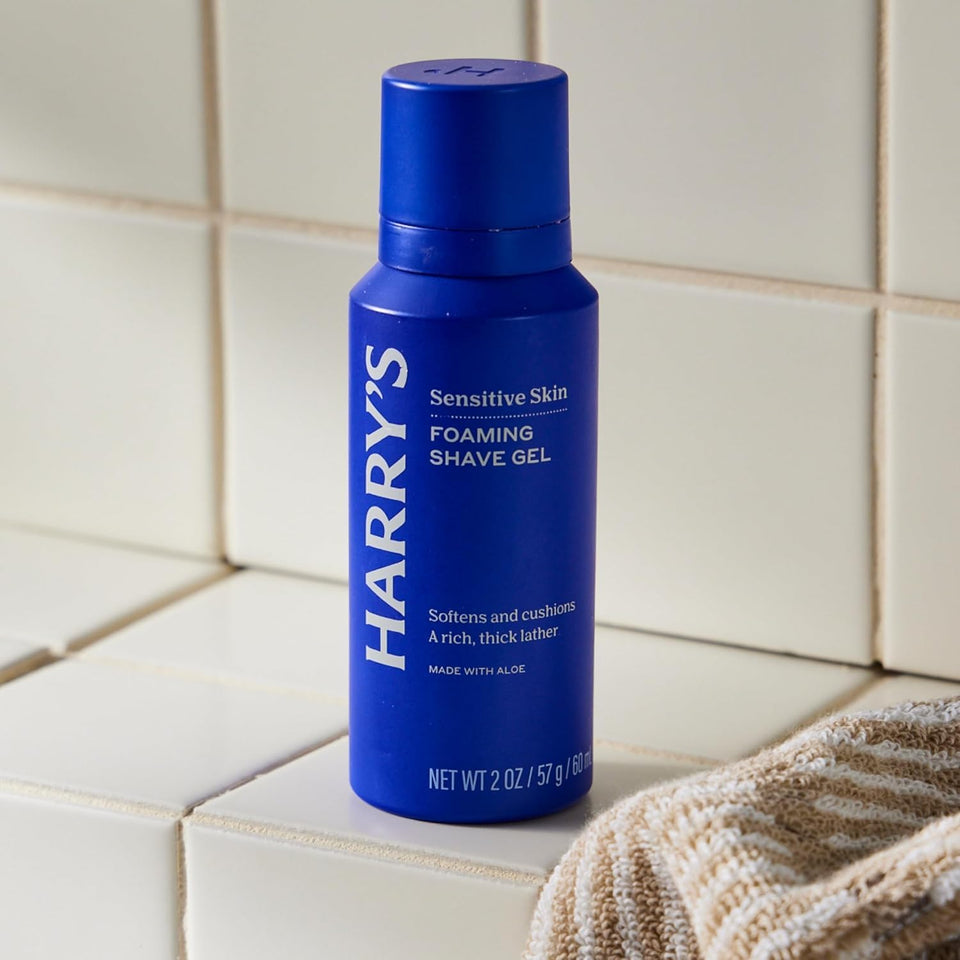 Harry's Original Shaving Kit for Men - 6 Razor Blade Refills, Foaming Shave Gel - German Engineered