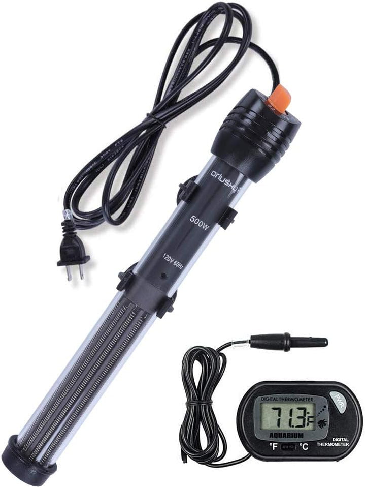 orlushy 25w small submersible aquarium heater for betta fish tank 78℉ constant temperature 1-6 gallons freshwater saltwater
