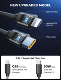 【Upgraded】 SUPERONE Retractable Car Charger 4 in 1, Fast Car Phone Charger with Cord 2.6ft, USB C and Apple Car Adapter, Compatible with iPhone 17 16 15/15 Pro Max/14/13/12/11, Galaxy, Pixel - Rayz Mart