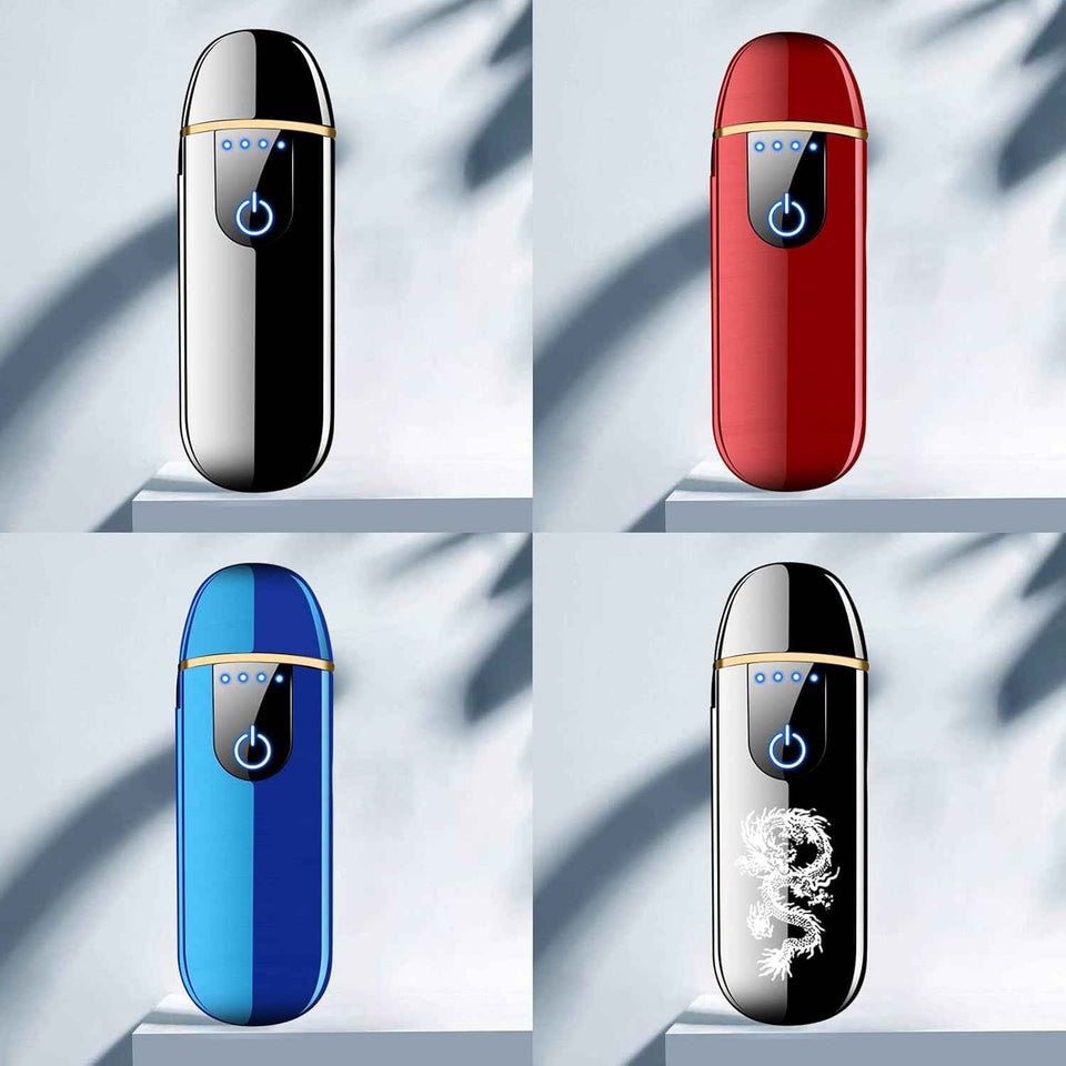 Dragon Smart USB Rechargeable Mini Electric Lighter - Touch Ignition, Windproof, Flameless Plasma Lighter with Battery Indicator