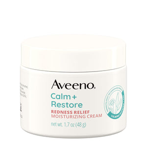 aveeno calm + restore facial moisturizer 1.7 oz non-comedogenic hydrating face cream for dry sensitive skin