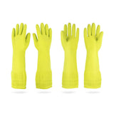 Mamison 2 Pairs Reusable Waterproof Household Dishwashing Cleaning Rubber Gloves, Non-Slip Kitchen Glove (Pink, Medium (Pack of 2))