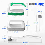 Holikme 7 Pack Deep Cleaning Brush Set with Scraper Tip for Pool Walls, Bathroom, Grout, Floor, Tub, Shower, and Kitchen Surface