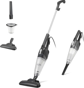 Amazon Basics 2-in-1 Corded Stick Vacuum Cleaner, Convertible to Handheld, Lightweight (3.9 LBS), with Washable Filter, Crevice Tools, 0.5L Dust Cup, 19.7-Ft Cord, 300W, Black