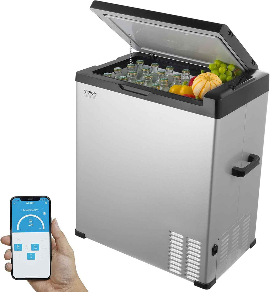 VEVOR Car Refrigerator, 12 Volt Car Refrigerator Fridge, 9 L Single Zone Portable Freezer, -4℉-68℉ Adjustable Range, 12/24V DC and 100-240V AC Compressor Cooler for Outdoor, Camping, RV