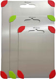 100% Pure Titanium Cutting Board with Non Slip Silicon Pads for Kitchen, Non Toxic and Dishwasher Safe