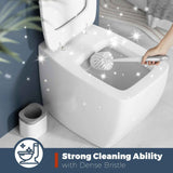 2-pack white durable toilet brush set with holder, nylon bristles for toilet bowl cleaning