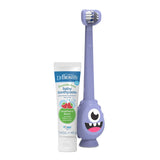 dr. browns green monster triple-sided toddler toothbrush with suction cup base, ages 1-4 years