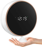 Automatic Soap Dispenser Foam Bathroom: Wall Mount Rechargeable Touchless Adjustable Auto Smart Electric Plastic Black Foaming Soap Dispenser with Clock - Kitchen - Hand Dish Lotion Couple Kids