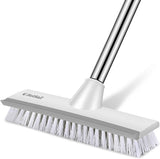 SetSail Floor Scrub Brush 51-Inch Adjustable Handle 2 in 1 Scrape Brush Stiff Bristle Floor Scrubber for Cleaning Shower Bathroom Garage Kitchen Wall Deck Tub Tile