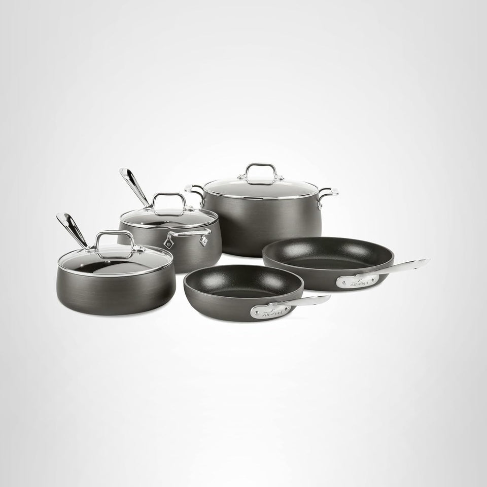 All-Clad 2-Piece Hard Anodized Non-Stick Fry Pan Set, 8-10 Inch, Induction and Oven Safe Cookware for Home Kitchen, Dishwasher Safe