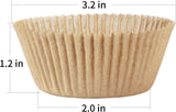 Caperci Natural Cupcake Liners 500 Count, Grease-Proof, Food-Grade Baking Cups for Cupcakes and Muffins