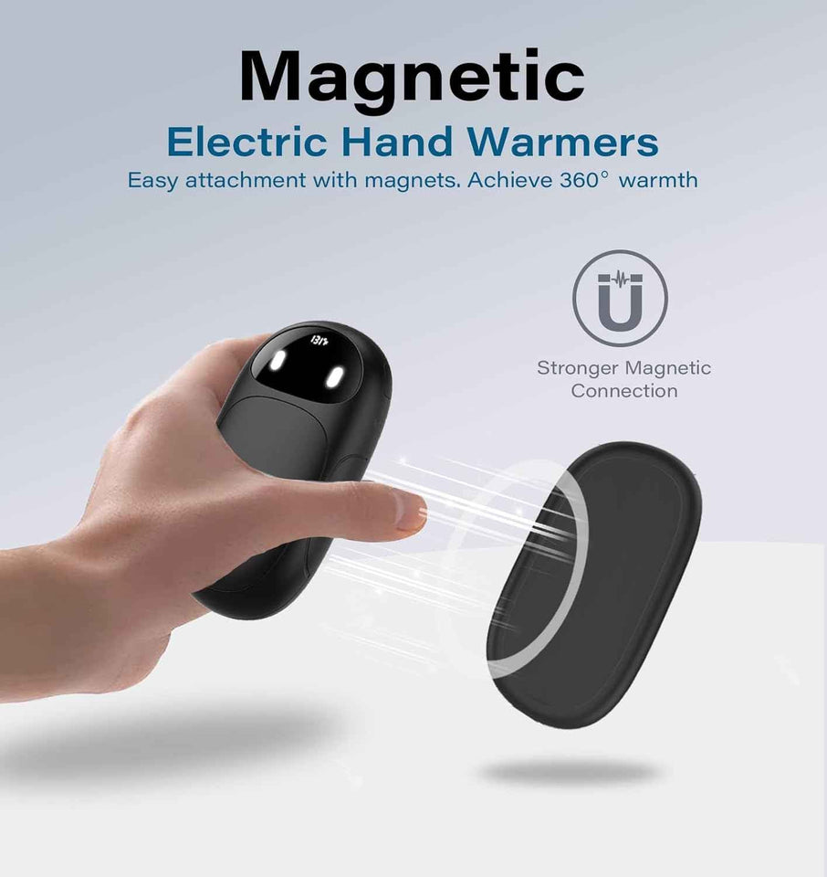 Magnetic Electric Hand Warmers 2 Pack, Rechargeable 20Hrs Long Safe Heat, Gifts for Outdoor Use