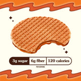 Rip Van Wafels Dutch Caramel & Vanilla Stroopwafels, Healthy Snacks, Non-GMO, Low Calorie, Low Sugar (3g), Office Snacks, Keto Friendly, 12 Count