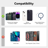 Stronger Magnetic RFID Leather Mag-Safe Card Holder for iPhone 16 Series, Mag-Safe Accessories Stick on Series of iPhone 17/16/15/14/13/12 and Pro/Promax, Black