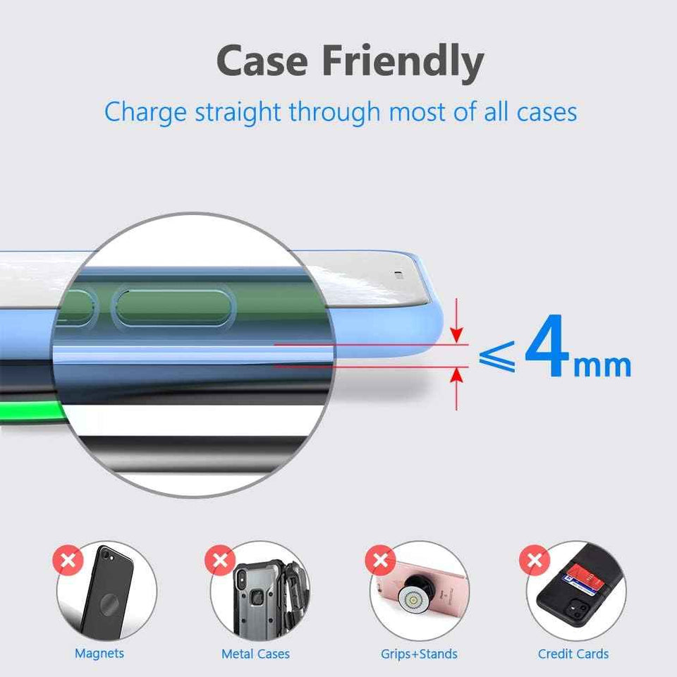 Yootech 10W wireless charging pad for iPhone 17/17 Pro and Samsung Galaxy S25/S24/S23, compatible with AirPods Pro 3