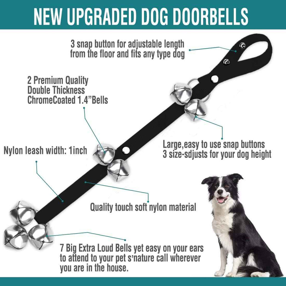 BLUETREE 7 Extra Large Loud Dog Doorbells for Potty Training Adjustable Door Bells