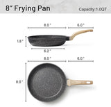 CAROTE 8-Inch Classic Granite Nonstick Frying Pan Skillet, PFOA Free, Induction Compatible