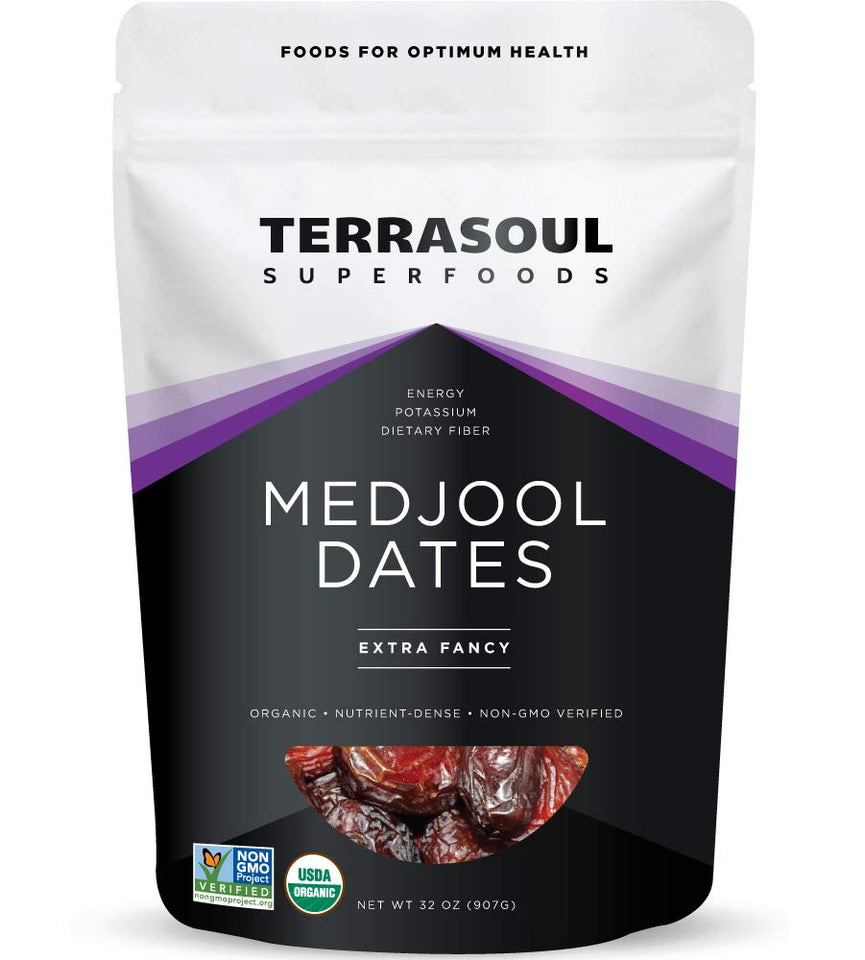 Terrasoul Organic Medjool Dates, 2 Lbs, USDA Certified, Non-Gmo, Gluten Free, Vegan, Farm Fresh