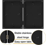 decorUhome Double 4x6 Picture Frame Vertical, Engineered Wood Bifold Photo Frame with Plexiglass for Tabletop Display, 4x6, Black