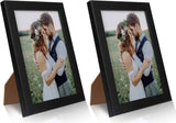 PECULA 2 Pack 5x7 Picture Frame, Black Picture Frame for Wall and Tabletop Display, Resistant Plastic Clear Plexiglass for Vertical or Horizontal Display