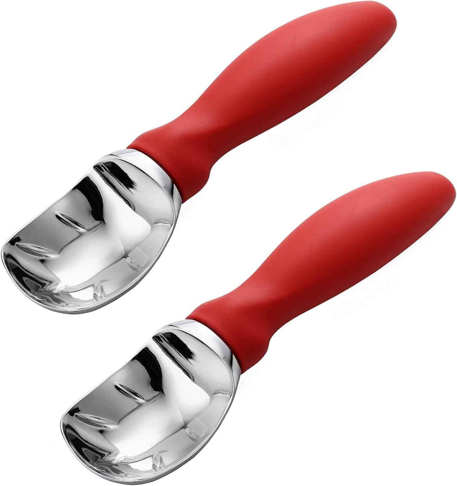 Spring Chef Heavy Duty Ice Cream Scoop with Comfortable Handle - Professional Ice Cream Scooper for Gelato, Sorbet, Cookie Dough, Melon, Frozen Yogurt - Dishwasher Safe Metal Kitchen Tool - Black