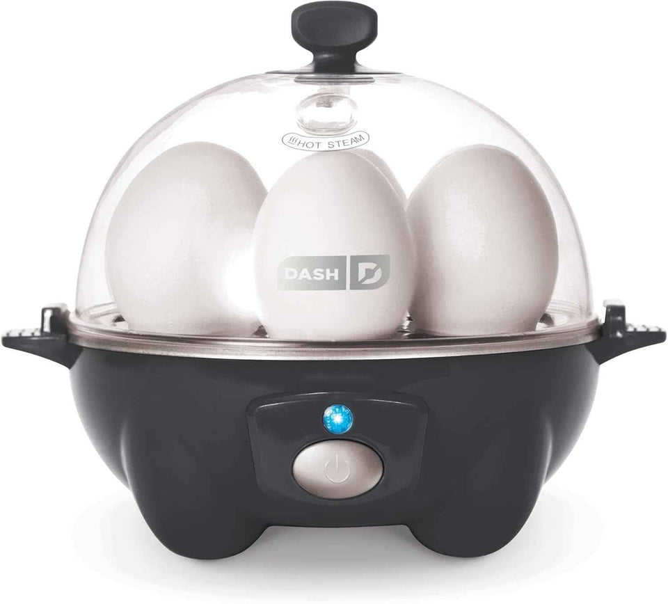 DASH Rapid Egg Cooker: 6 Egg Capacity Electric Egg Cooker for Hard Boiled Eggs, Poached Eggs, Scrambled Eggs, or Omelets with Auto Shut Off Feature - Aqua, 5.5 Inch (DEC005AQ)