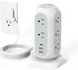 tessan 11 outlet power strip with 3 usb 1 usb c 1625w surge protector 6 feet extension cord