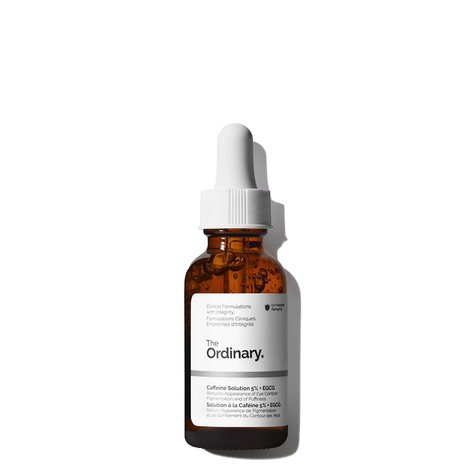 the ordinary caffeine solution 5% + egcg, depuffing eye serum for dark circles and tired eyes, 30ml