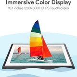 10.1'' digital picture frame with 32gb storage and 1280x800 ips touchscreen for sharing photos and videos