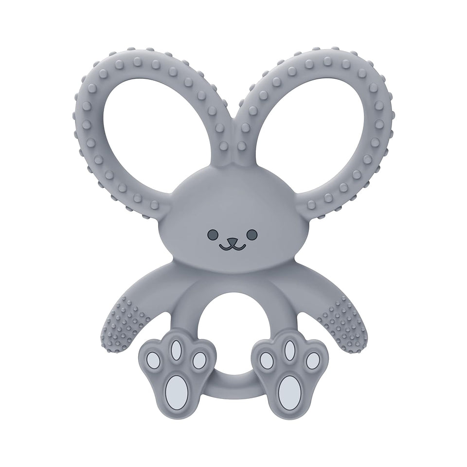 Dr. Brown's soft 100% silicone, BPA free, teething toy for 3m+ babies, pink bunny design