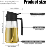 2 in 1 Glass Oil Sprayer Dispenser Olive Cooking Air Fryer Salad Kitchen Gadgets