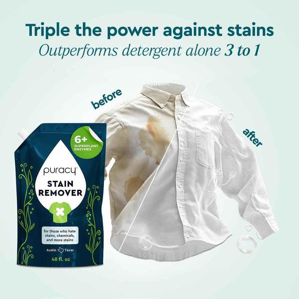Puracy Natural Stain Remover, Unscented Laundry and Spot Cleaner for Clothes, Baby, and Kids