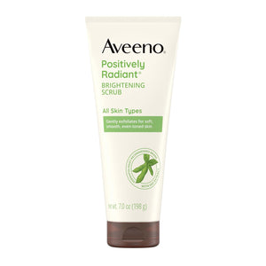 Aveeno positively radiant face scrub & exfoliating daily face wash with moisture-rich soy extract, 7 oz