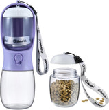 Dog Water Bottle with Food Container, Travel Puppy Water Bowl, Portable Pet Dispenser, Dog Gift Stuff Accessories Items, Puppy Essentials Necessities for Yorkie Cat Walking and Hiking