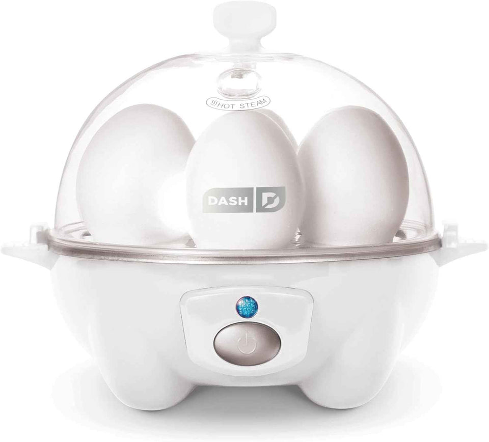DASH Rapid Egg Cooker: 6 Egg Capacity Electric Egg Cooker for Hard Boiled Eggs, Poached Eggs, Scrambled Eggs, or Omelets with Auto Shut Off Feature - Aqua, 5.5 Inch (DEC005AQ)