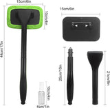 windshield cleaning tool with 4 washable microfiber pads and extendable ergonomic handle for auto glass wiper