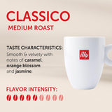 illy Classico whole bean coffee, 8.8 oz can, medium roast, 100% Arabica, no preservatives