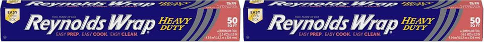 Reynolds Wrap Heavy Duty Aluminum Foil Roll, Thick Heavy Duty Foil for Added Strength and Durability, Secure Easy Open and Close Tab, 12 Inches Wide, 50 Sq. Ft.
