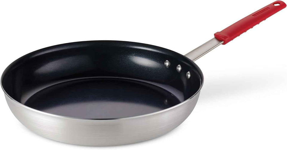 Tramontina Professional 10-Inch Non Stick Frying Pan, Heavy-Gauge Aluminum Skillet with Reinforced Nonstick Coating, Red Handle, Dishwasher and Oven Safe