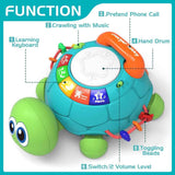 Jyusmile Baby Toys 6 to 12 Months, Musical Turtle Crawling Infant Toys, Early Learning Educational Toy with Light & Sound, Christmas Birthday Gifts for Boy Girl 7 8 9 10 11 Month 0-1 Year Old