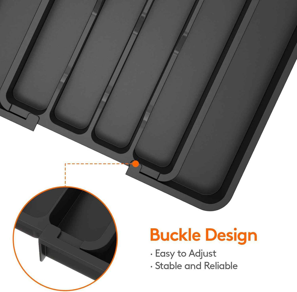 Lifewit silverware drawer organizer with adjustable expandable tray for kitchen, BPA free flatware holder