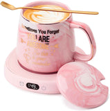 Electric Coffee Mug Warmer & You are Awesome Mug Set, Desk Beverage Warmer with 4 Temperature Settings, Auto Shut Off