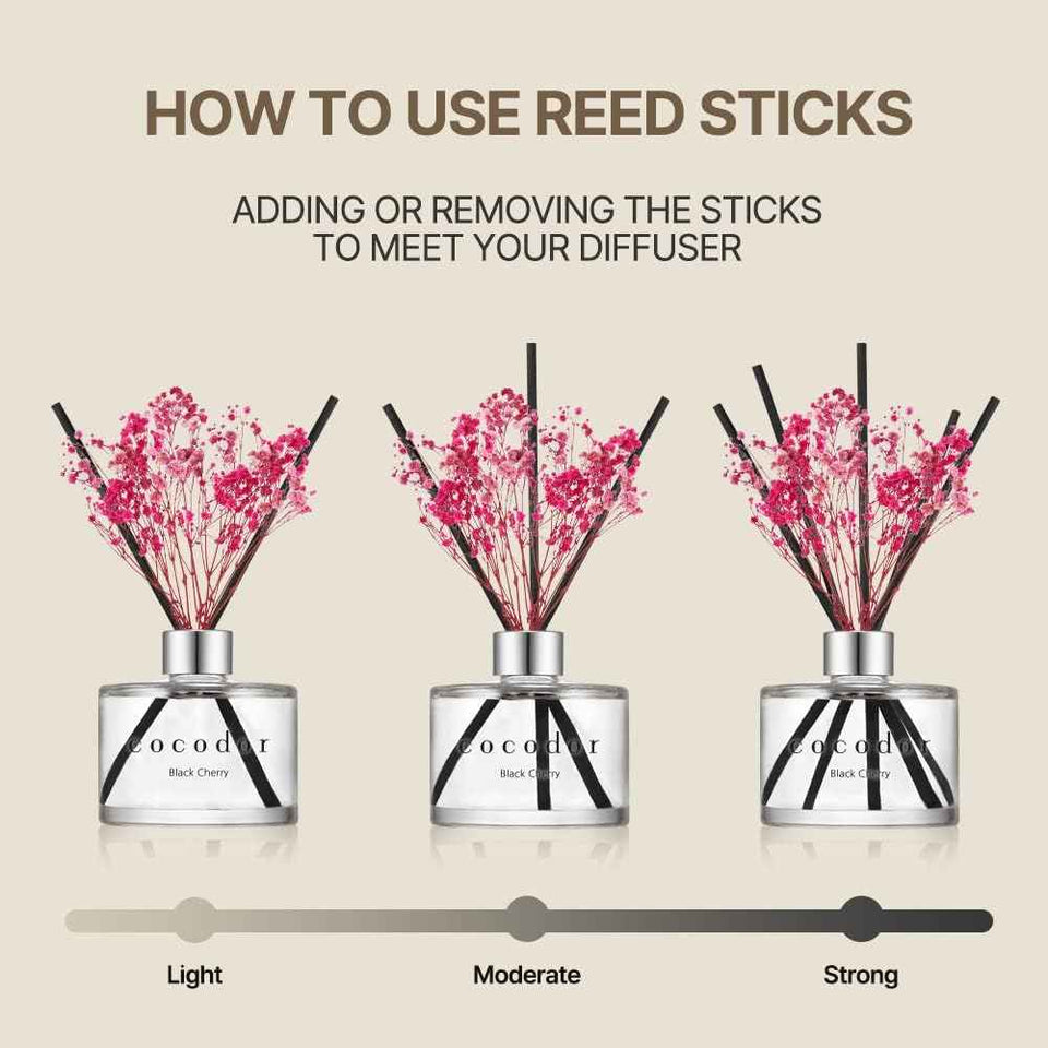 COCODOR Reed Diffuser Set with Preserved Baby's Breath with Sticks/April Breeze / 6.7oz / Scent Fragrance Oil Diffuser for Bedroom Bathroom Home Décor